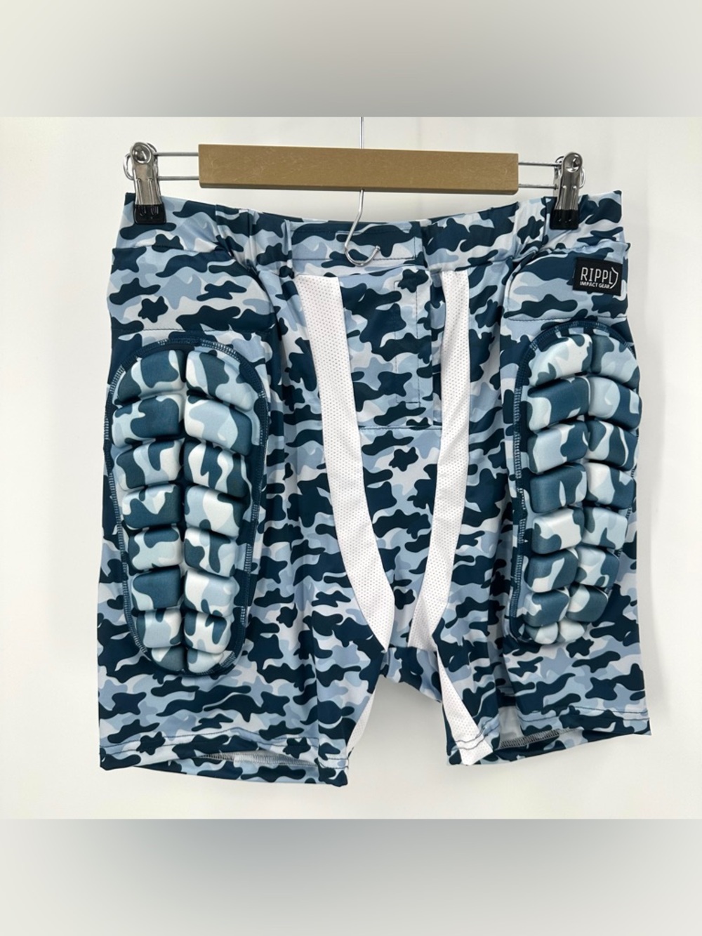 RIPPL Impact Gear Shorts Men’s XL Blue Camo Snowboarding Sports Unisex Padded